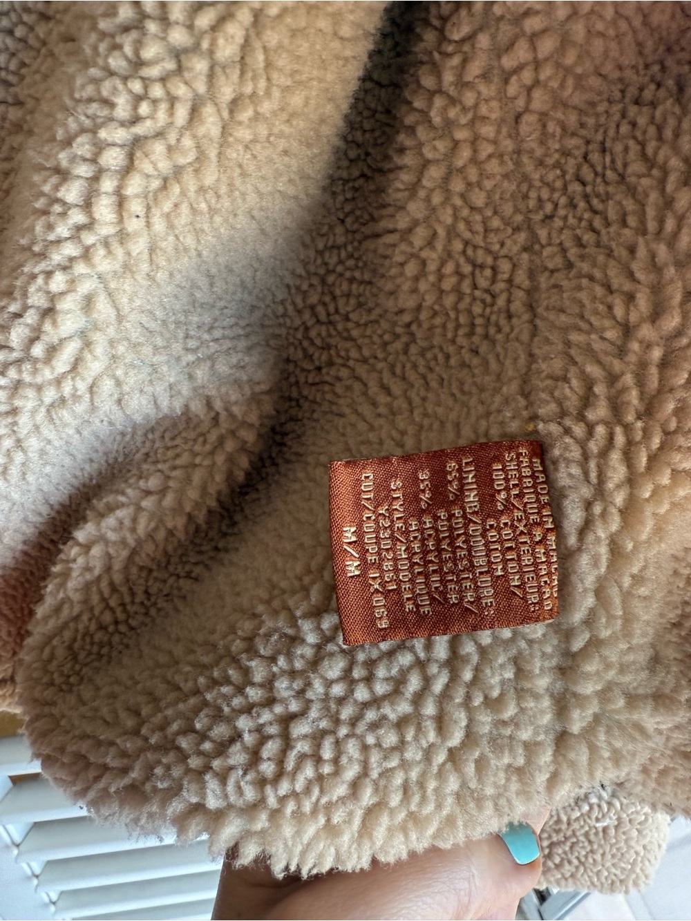 y2k Guess Denim Sherpa-Lined Jacket in Blue and Tan sz M - Picture 4 of 7
